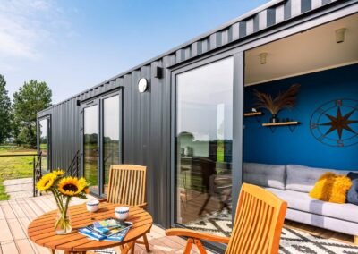 Outside Seating in Glamping Accommodation Cabin