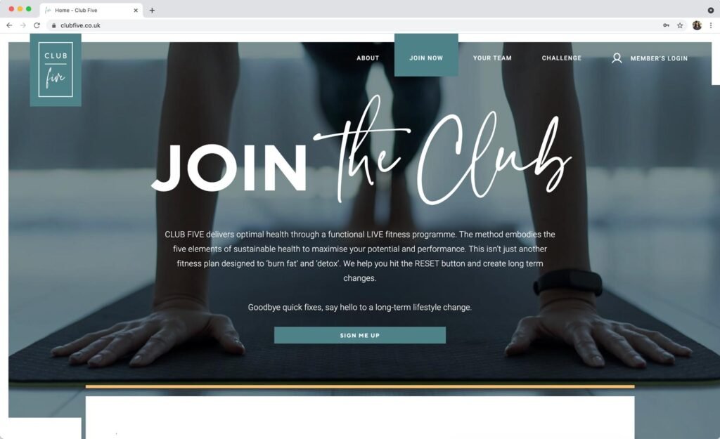 club five website build